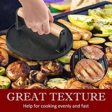 HaSteeL Cast Iron Burger and Bacon Press Set - Perfect BBQ Tool