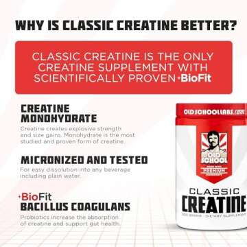 5000mg Micronized Creatine Monohydrate Powder + BioFit™ (Max Absorption) - Supports Muscle Growth, Strength, Endurance, Focus, Brain, Performance & Recovery - USA Made - Men & Women - 60 Servings