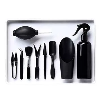 BlueMake Succulent Plants Tools,Mini Garden Hand Transplanting Succulent Tools Miniature Planting,Set for Indoor Miniature Fairy Garden Plant Care (15pcs Tools Set)