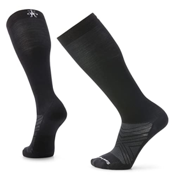 Smartwool Ski Zero Cushion Merino Wool Over The Calf Socks for Men and Women, Black, Large