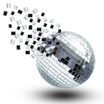 PP OPOUNT 15104 PCS Self-Adhesive Mosaic Tiles, Small Mirror Mosaics Tiles for DIY Disco Balls, Craft Decoration and Indoor Decoration(5 x 5 mm)