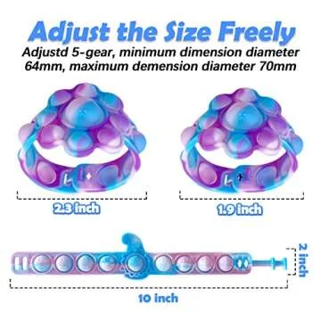 GNZREAI 10 Pcs Pop Bracelets Fidget Toys for Kids & Adults