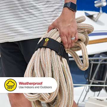 Wrap-It Storage - Super-Stretch, 18" (6 Pack) - Elastic Hook and Loop Cinch Straps - Extension Cord Organizer, Hose and Cables Straps, Cord Wrap