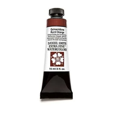 Daniel Smith 284600086 Extra Fine Watercolor 15ml Paint Tube, Quinacridone, Burnt Orange, 0.5 Fl Oz (Pack of 1)