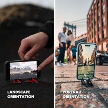 GEOMETRICAL Pocket Tripod Pro - Foldable Credit-Card-Size Phone Stand, Compatible with iPhone & Android - Carbon Fiber Legs & Adjustable tilt Angle for Mobile Photography (Matte Black Universal Kit)