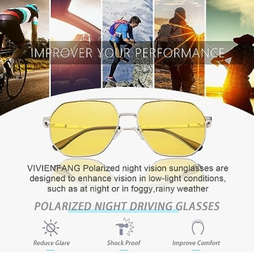 Polarized Anti-glare Night Driving Glasses for Safety & Style