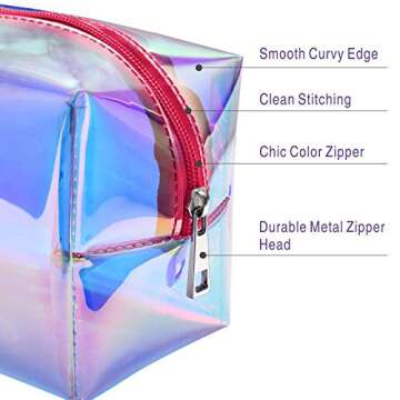 F-color Holographic Makeup Bag - Stylish & Waterproof