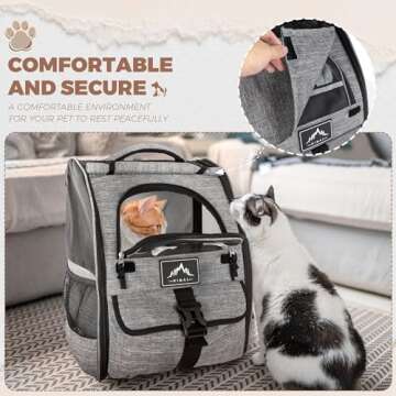 Pet Carrier Backpack for Dogs and Cats,Puppies,Ventilated Design Breathable Dog Carrier Backpack,Cat Bag for Hiking Travel Camping Outdoor Use,Gray