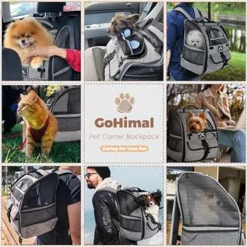 Pet Carrier Backpack for Dogs and Cats,Puppies,Ventilated Design Breathable Dog Carrier Backpack,Cat Bag for Hiking Travel Camping Outdoor Use,Gray