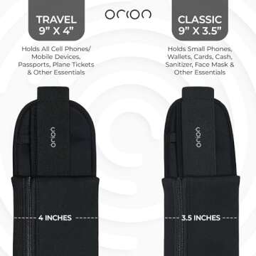 Mind and Body Experts The Belt of Orion Survival Gear Travel Running Belt Black Fanny Pack Hands Free Way to Carry Sanitizer, Face Mask, Phone, Passport, Keys, ID, Money & Everyday Essentials