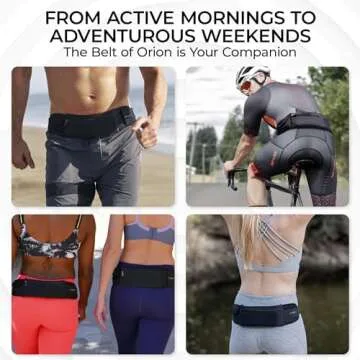 Mind and Body Experts The Belt of Orion Survival Gear Travel Running Belt Black Fanny Pack Hands Free Way to Carry Sanitizer, Face Mask, Phone, Passport, Keys, ID, Money & Everyday Essentials