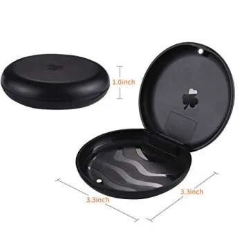 ZIZNBA 2 Pack Retainer Cases,Solid Orthodontic Retainer Case (Black)