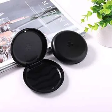 ZIZNBA 2 Pack Retainer Cases,Solid Orthodontic Retainer Case (Black)