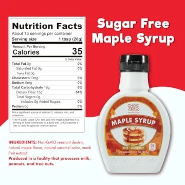 ChocZero Maple Syrup, Sugar Free and Low Carb Delightful Topping