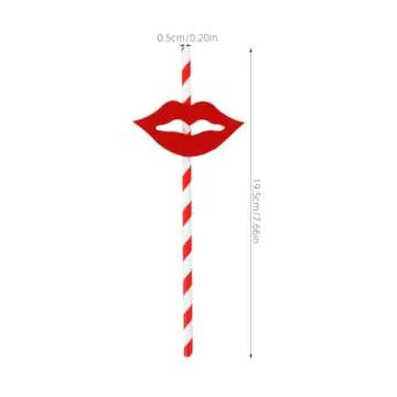 Fun Decorative Paper Straws with Red Lips for Parties