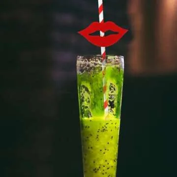 Fun Decorative Paper Straws with Red Lips for Parties