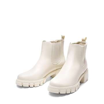 DREAM PAIRS Women's Chelsea Ankle Boots - Chunky Block Heels for Fall
