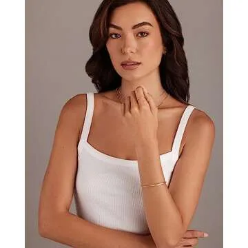 PAVOI 18K Yellow Gold Plated Open Eternity Ring | Cubic Zirconia Stacking Bands for Women | Dainty Stackable Rings for Women | Size 8