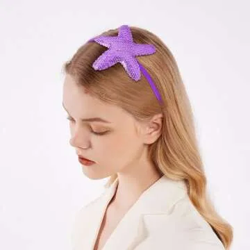 Aswewamt Starfish Headbands 8 Pcs Sparkling Hair Accessories