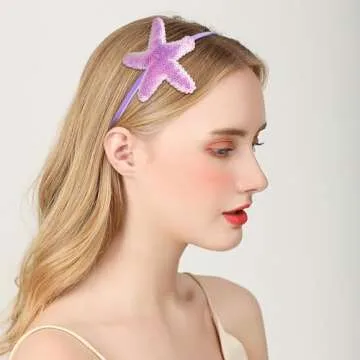 Aswewamt Starfish Headbands 8 Pcs Sparkling Hair Accessories