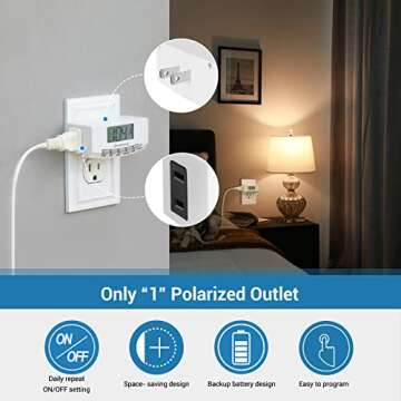 DEWENWILS Timer Outlet - 24 Hour Indoor Light Timer for All Appliances