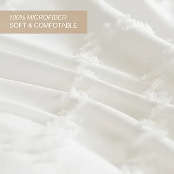 Nanko White Full Comforter Set - Soft Tufted Bedding for All Seasons