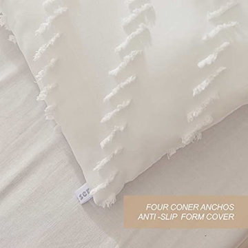 Nanko White Full Comforter Set - Soft Tufted Bedding for All Seasons