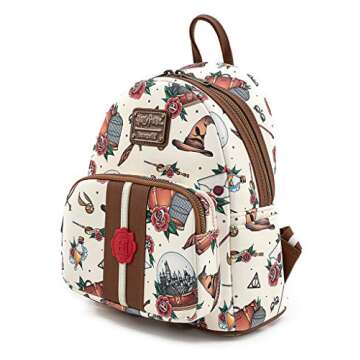 Loungefly Harry Potter Tattoo Art Cream Color Womens Double Strap Shoulder Bag Purse