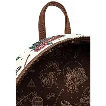 Loungefly Harry Potter Tattoo Art Cream Color Womens Double Strap Shoulder Bag Purse