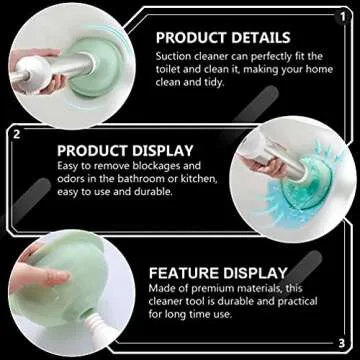 DOITOOL Stainless Steel Toilet Plunger for Easy Drain Cleaning