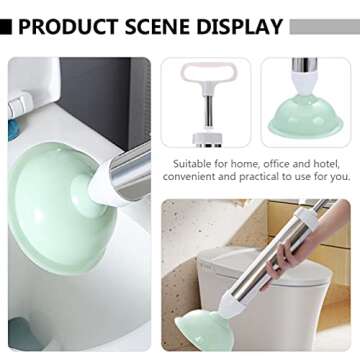 DOITOOL Stainless Steel Toilet Plunger for Easy Drain Cleaning