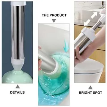 DOITOOL Stainless Steel Toilet Plunger for Easy Drain Cleaning
