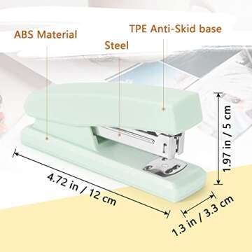 Tamaki Stapler, Office Stapler, Stapler for Desk Portable Durable Staplers Office Supplies (Green)