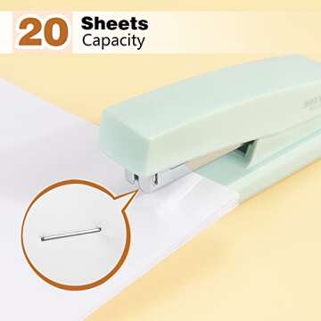 Tamaki Stapler, Office Stapler, Stapler for Desk Portable Durable Staplers Office Supplies (Green)