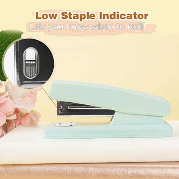 Tamaki Stapler, Office Stapler, Stapler for Desk Portable Durable Staplers Office Supplies (Green)