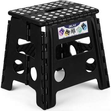 Delxo Folding Step Stool for Kids & Adults - Sturdy & Portable for Outdoor Use