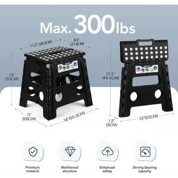 Delxo Folding Step Stool for All Ages - Portable