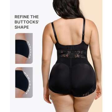 SHAPELLX Shapewear Tummy Control Short Faja Body Shaper Compression Panties with Butt Lifter for Wom...