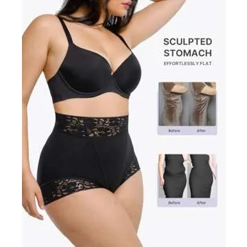 SHAPELLX Women's Tummy Control Body Shaper Compression Panties