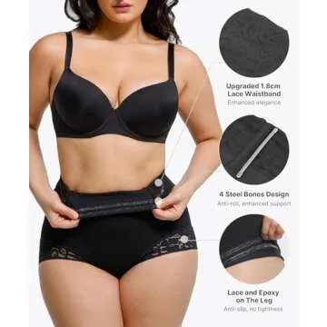 SHAPELLX Women's Tummy Control Body Shaper Compression Panties