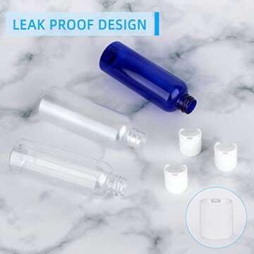 TSA Approved Travel Bottles Set for Toiletries Squeeze Size Container Kit Portable Leak Proof Refillable Cosmetic Airplane Essential Shampoo Hair Conditioner Body Lotion Bath Shower Gel