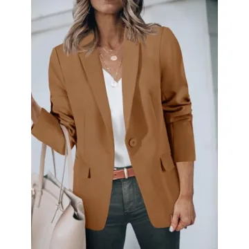Cicy Bell Women's Open Front Casual Blazer Jacket