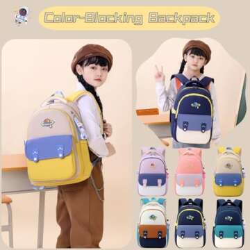 Boys School Backpack with Astronaut Pendant for Ages 8-10