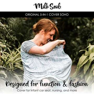 Milk Snob Original 5-in-1 Cover - Added Privacy for Breastfeeding, Baby Car Seat, Carrier, Stroller,...