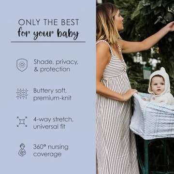 Milk Snob Original 5-in-1 Cover - Added Privacy for Breastfeeding, Baby Car Seat, Carrier, Stroller, High Chair, Shopping Cart, Lounger Canopy - Newborn Essentials, Nursing Top, Soho