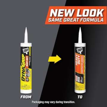 DAP 9Oz 27509 10 Oz DynaGrip Heavy Duty Exterior & Interior Construction Adhesive, 9 Ounce, Off-White