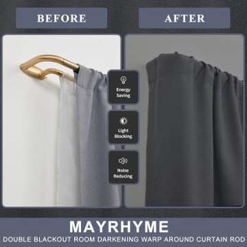 Double Curtain Rods Warm Gold,Room Darkening Curtain Rod for 72-144 Inches,Adjustable 3/4 Inches Front and 5/8 Inches Back Quality Metal Window Curtain Rod,Wrap Around Design