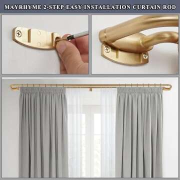 Double Curtain Rods Warm Gold,Room Darkening Curtain Rod for 72-144 Inches,Adjustable 3/4 Inches Front and 5/8 Inches Back Quality Metal Window Curtain Rod,Wrap Around Design
