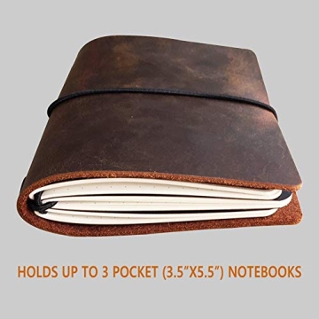 Pocket Travelers Notebook - Refillable Leather Journal