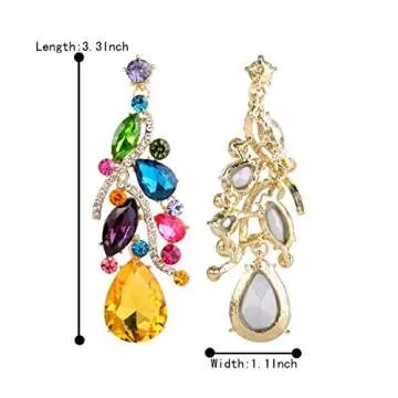 BriLove Boho Crystal Dangle Earrings for Women